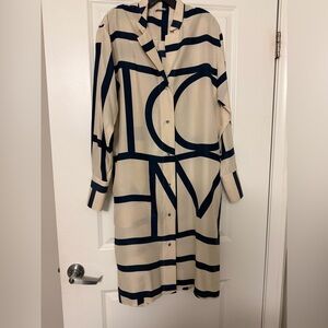 Toteme Silk Kenya Monogram Tunic Dress Small